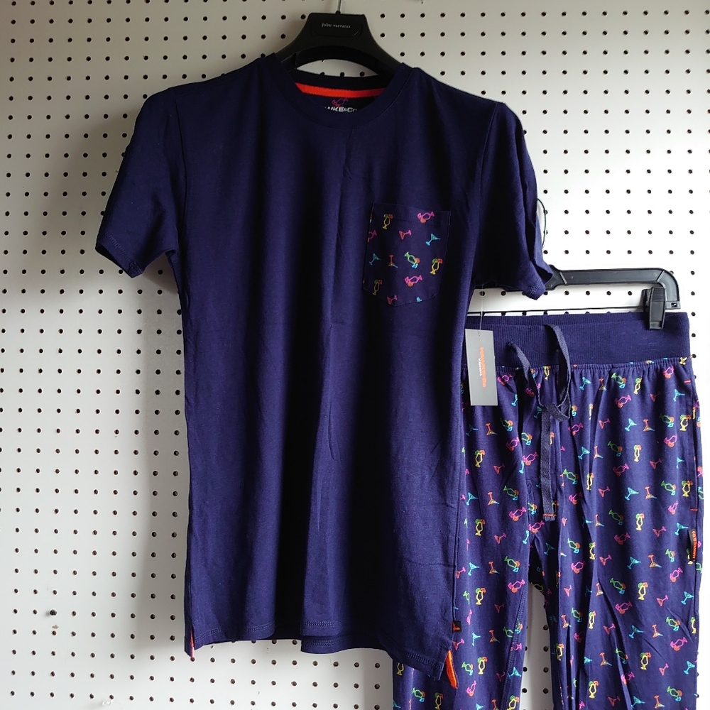 Hawke & Co Pajama 2 Pieces Set Short Sleeve Print Luxe T-shirt & Joggers